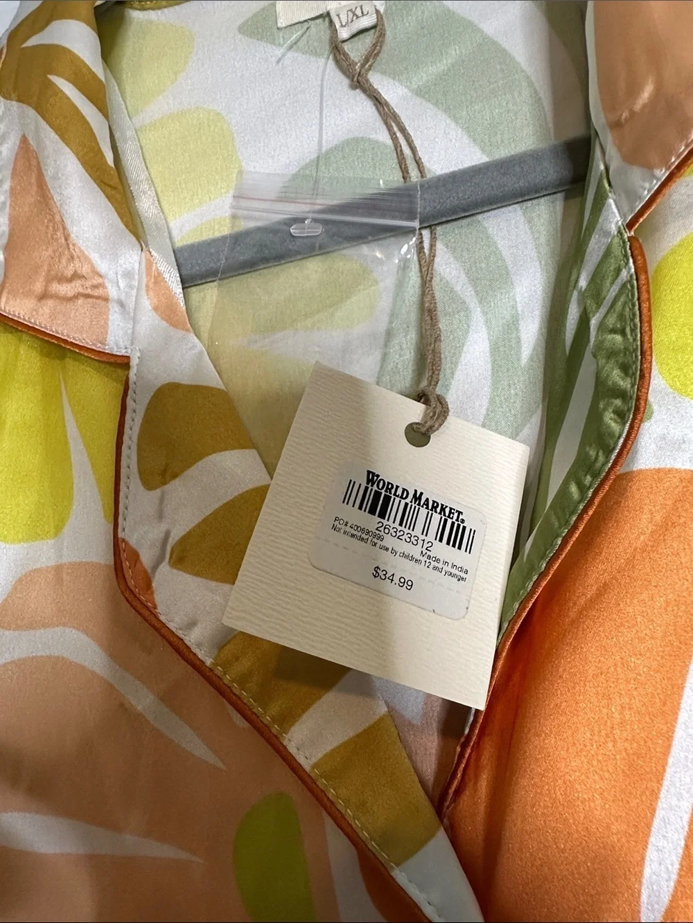 World Market Satin Retro Floral Night Shirt Pajamas Lounge-set SzL/XL